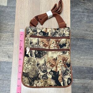 Cat Print Crossbody Bag